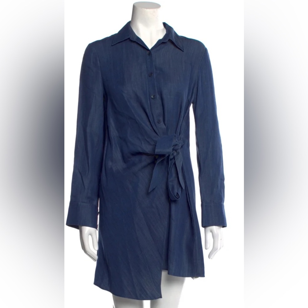 TIBI TIE FRONT DENIM DRESS SIZE 4